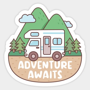 RV Explore Nature And Outdoors, Adventure Awaits Sticker